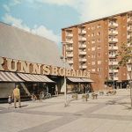 Gammal bild över Brunnsbotorget.