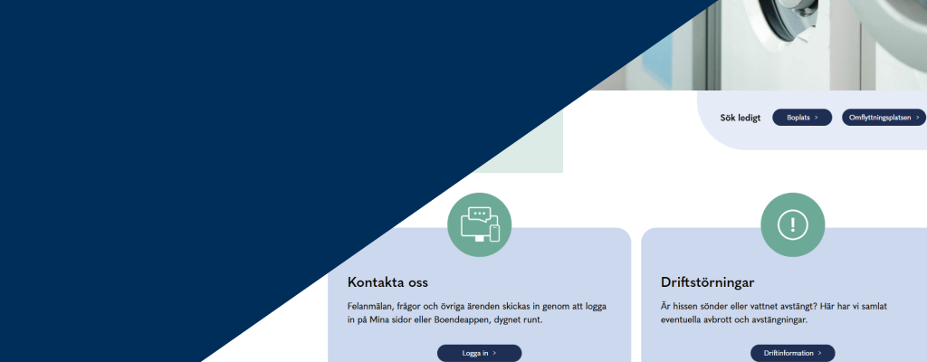 Skärmdump på Bostadsbolagets nya webb 2026