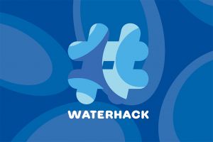 Waterhack logo. En illustration av en # och texten Waterhack
